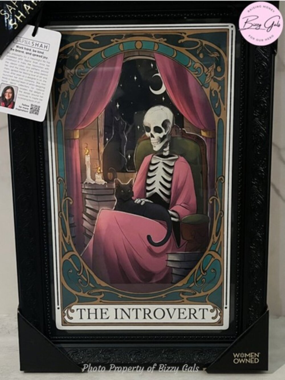 Sapna Shah THE INTROVERT Skeleton Tarot Framed Wall Art